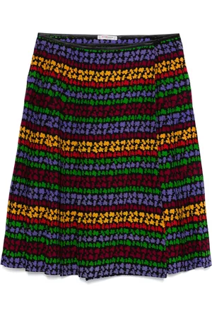 Saint Laurent 1980s Midirock mit Kleeblatt-Print