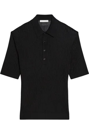 Helmut Lang Poloshirt aus geripptem Strick