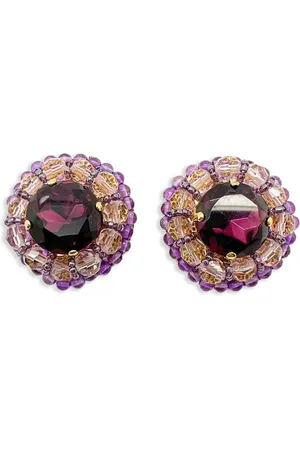 JENNIFER GIBSON JEWELLERY 1960s pre-owned Vintage Grand Ohrclips mit Amethyst und Kristallen