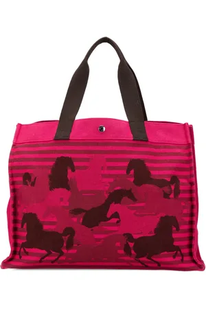 Hermès 2000-2010 Toile Chevaux En Camouflage Strandtasche