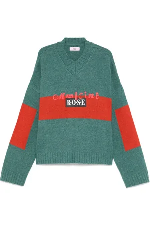 MARTINE ROSE Pullover mit V-Ausschnitt