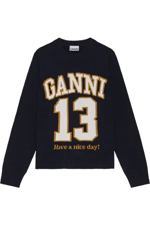 Ganni Jacquard-Pullover mit Logo
