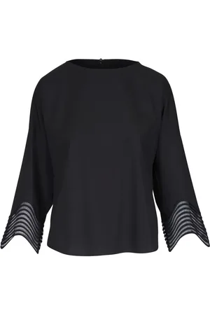 AKRIS Bluse mit welligen Bündchen