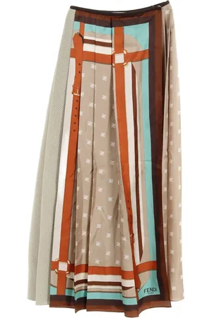 Fendi 2010 gestreifter Midirock