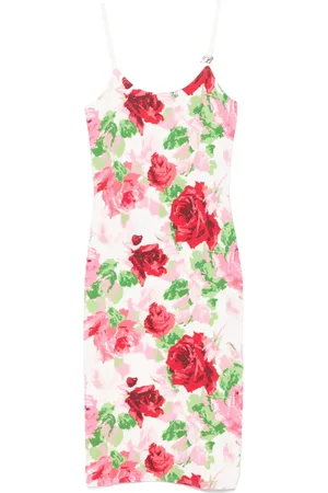 BLUMARINE Jacquard-Midikleid mit Blumenmuster
