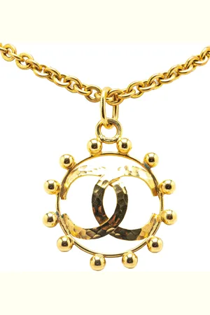 CHANEL 20th Century vergoldete Halskette mit rundem CC-Anhänger