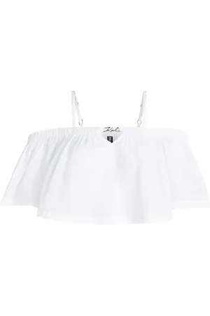 Karl Lagerfeld Schulterfreies Cropped-Strandtop