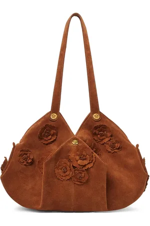 VERSACE Floral Protea Schultertasche aus Wildleder