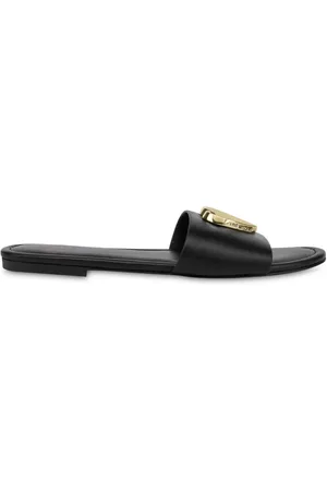 Moschino Pantoletten mit Logo-Schild
