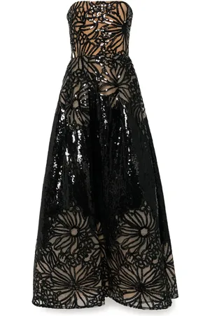 Elie saab Besticktes Maxikleid