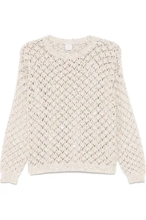 ELEVENTY Pullover mit Lochstrickmuster