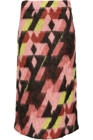 Maison Kitsuné A-Linien-Rock mit grafischem Print