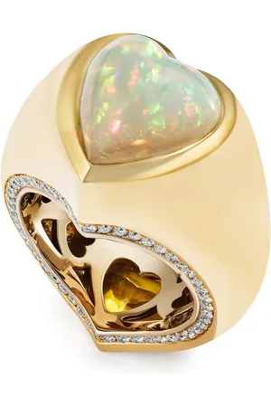 Renato Cipullo 18kt Cuore a Cuore Gelbgoldring mit Saphir und Diamanten