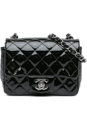 CHANEL 2016-2017 mini Square Classic Single Flap Umhängetasche aus Lackleder