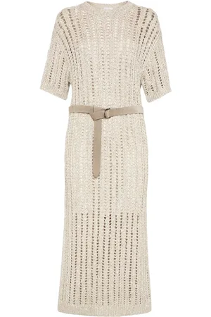 Brunello Cucinelli Gestricktes Midikleid