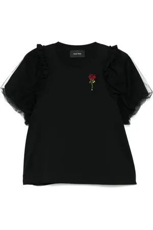 Simone Rocha T-Shirt mit Blumenverzierung