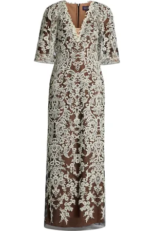 Marchesa Notte Kleid mit Spitzen-Overlay