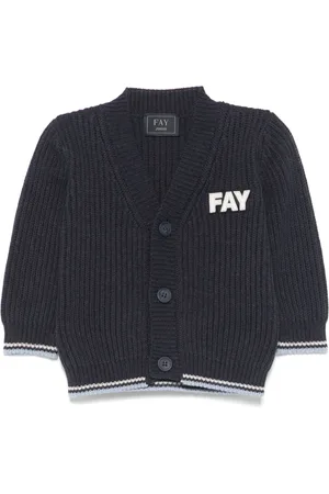 FAY Cardigan mit Logo-Patch