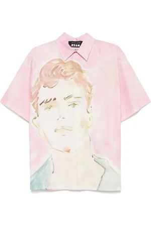 Msgm X Luke Edward Hall Hemd mit Illustrations-Print