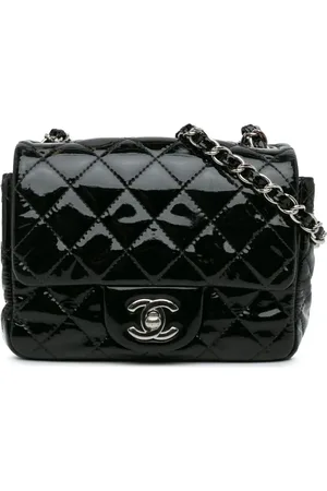 CHANEL 2014-2015 mini Square Classic Single Flap Umhängetasche aus Lackleder