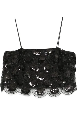 ROTATE Cropped-Top mit Pailletten