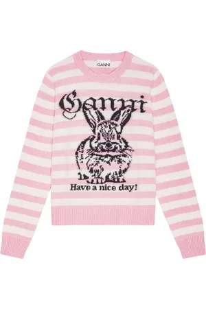 Ganni Gestrickter Intarsien-Pullover