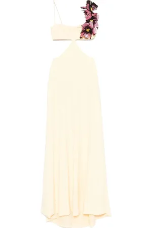 Costarellos Abendkleid mit Blumenapplikation