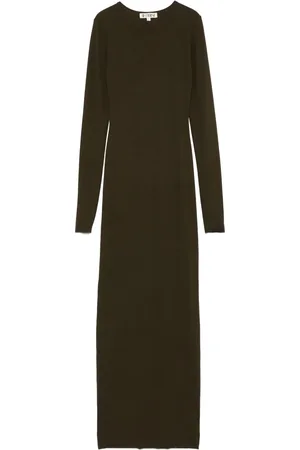 ÉTERNE Langärmeliges Maxikleid mit rundem Ausschnitt