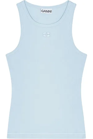 Ganni Tanktop mit Logo-Stickerei