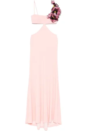 Costarellos Abendkleid mit Blumenapplikation