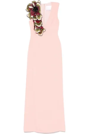 Costarellos Abendkleid mit Blumenapplikation