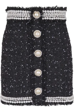 Balmain Minirock mit Perlenverzierung