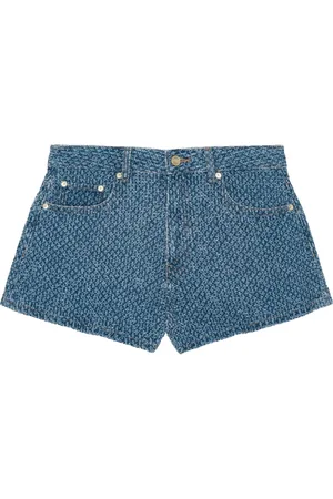 Ganni Shorts mit Logo-Patch