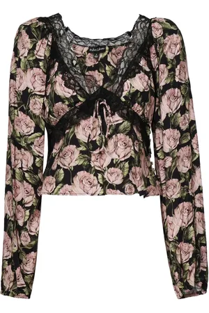 For Love And Lemons Bluse mit Blumen-Print