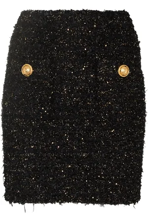 Balmain Tweed-Minirock mit hohem Bund