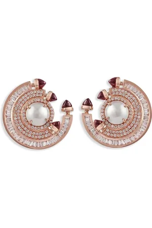 Ananya 18kt Chakra Rotgoldohrringe mit Rubin und Diamanten