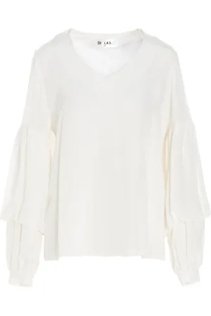 Di.la3 Pari Seidenbluse mit Puffärmeln
