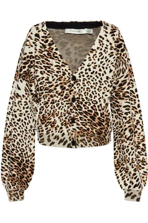 Gestuz Cardigan mit Leoparden-Print