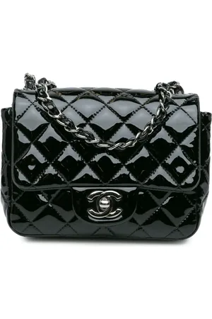 CHANEL 2016-2017 mini Square Classic Single Flap Umhängetasche aus Lackleder