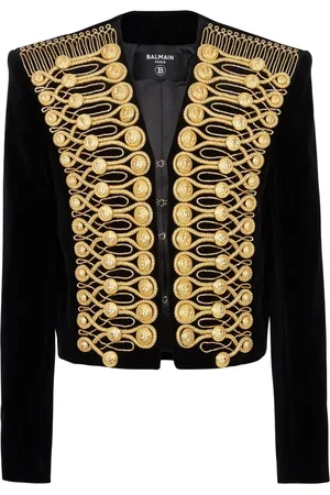 Balmain Bestickte Jacke aus Samt