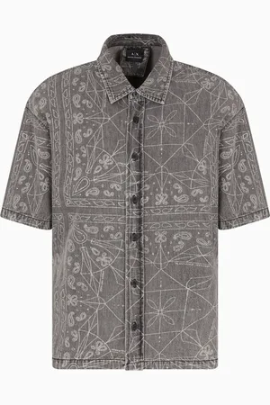 Armani Exchange Jeanshemd mit grafischem Print
