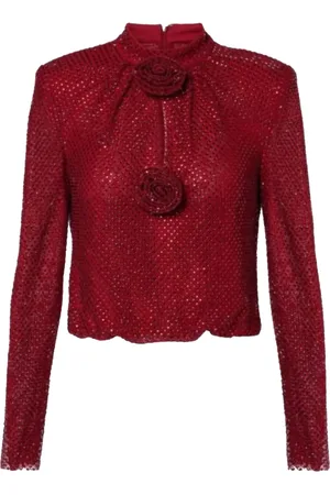 Self-Portrait Top mit Strass