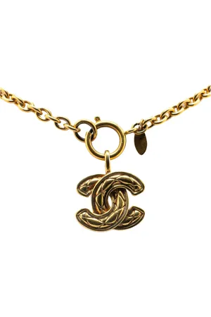 CHANEL 20th Century vergoldete Halskette mit CC-Anhänger