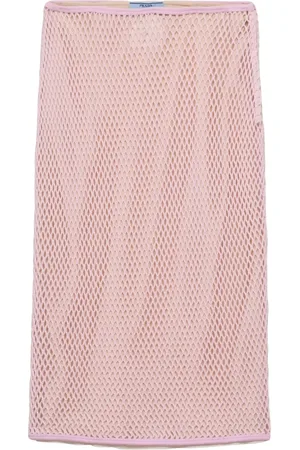Prada Midirock mit Lochstrickmuster