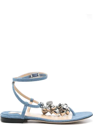 Mach & Mach Flache Sandalen mit Herzanhänger