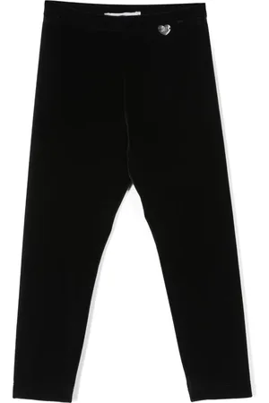 MONNALISA Leggings aus Samt mit Logo-Schild