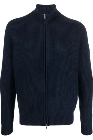 BARBA Gerippter Cardigan mit Reißverschluss