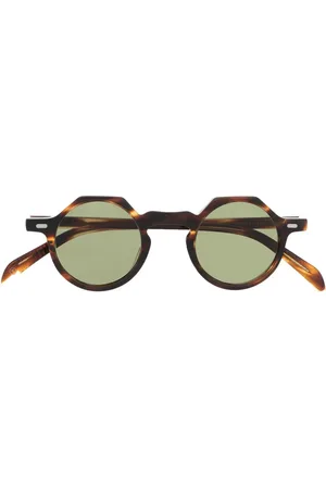 LESCA Runde Sonnenbrille in Schildpattoptik