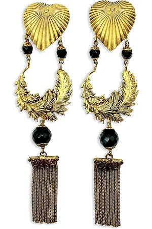 JENNIFER GIBSON JEWELLERY 1980s pre-owned Herz-Ohrclips mit Quaste