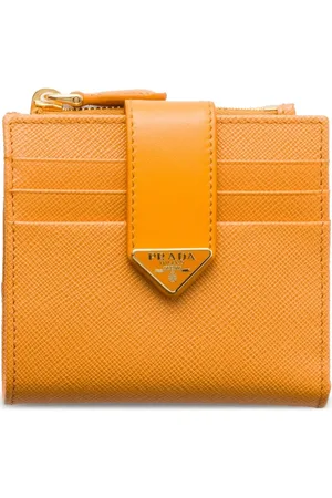 Prada Kleines Portemonnaie aus glattem Saffiano-Leder